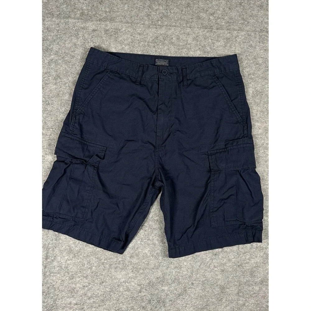 Levi Strauss & Co Mens Black Ripstop Cargo Shorts Size 33 Utility Multi Pocket